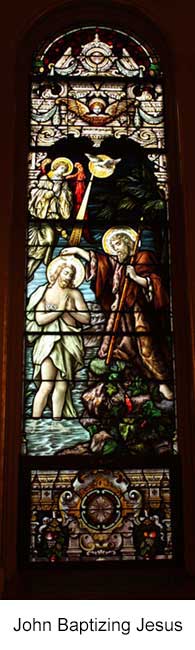 John Baptizing Jesus Stained Glass Window