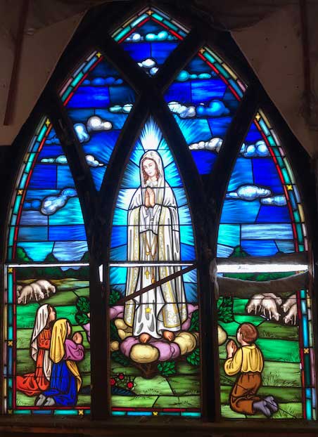 Virgin of Fatima Stained Glass Window